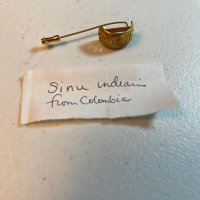 Lapel pin Handmade by the Sinu Indians of Columbia