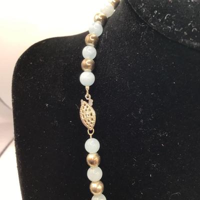 8758 Two Blue Stone Silver Necklaces
