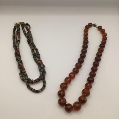 8770 Multi Gemstone with Faux Amber Necklace
