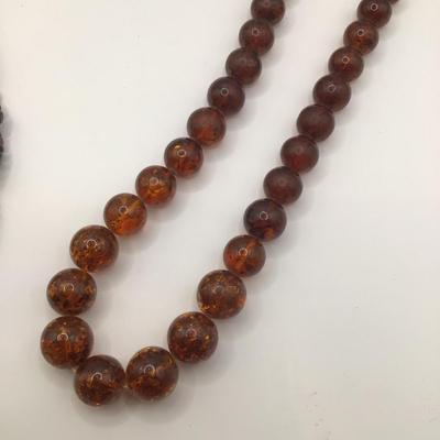 8770 Multi Gemstone with Faux Amber Necklace