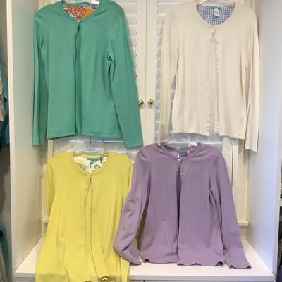Lot 8631 Lot of Four Ladies J.McLaughlin Cardigan Sweaters ( size Medium )