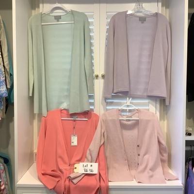 Lot 9016 Lot of Ladies Pure Collection Cashmere Cardigan Sweaters ( ONE NEW WITH TAGS size 4 )