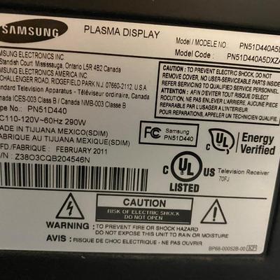 Samsung 52â€ TV- No Remote