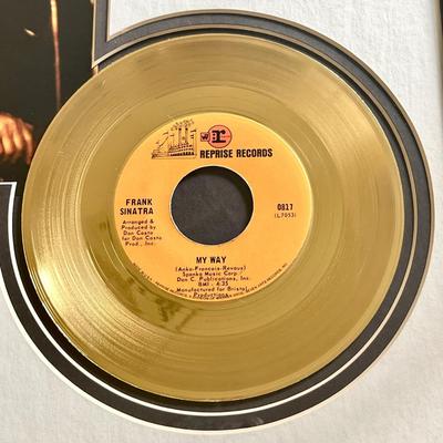 LOT 8  LIMITED ED. FRANK SINATRA FRAMED COLLECTABLE MY WAY GOLD RECORD AUTOGRAPH W/COA