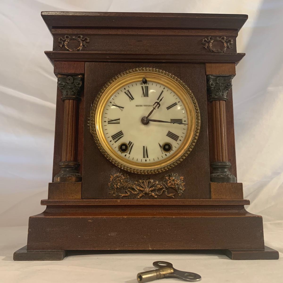 Antique Seth Thomas Porcelain Face Mantel Clock (LR-KW) | EstateSales.org