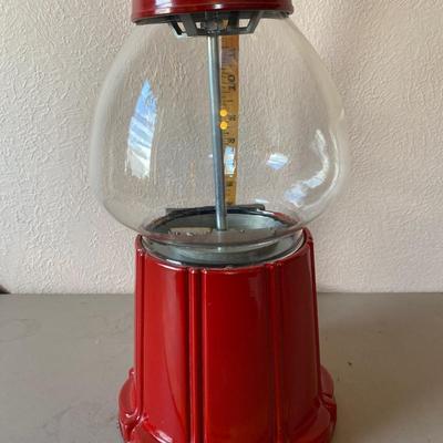 Vintage metal and glass gumball machine