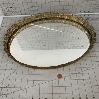 #98 Gold Framed Table Top Mirror