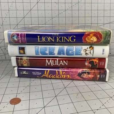 #121 VHS: Lion King, Ice Age, Mulan and Aladdin