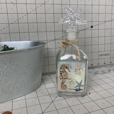 #152 Wish Upon a Starfish Bucket and Glass Beach Bottle