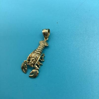 14K lobster pendant