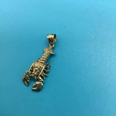 14K lobster pendant