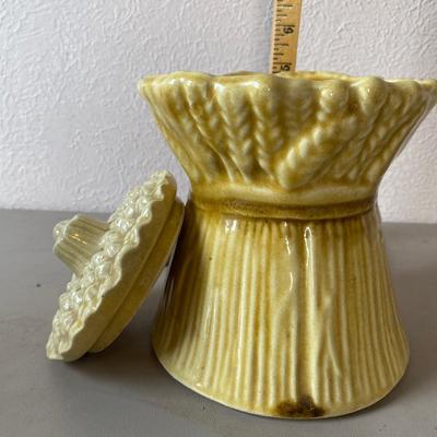 Ceramic wheat cookie jar
