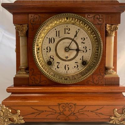 Seth Thomas Adamantine Footed Mantel Clock (LR-KW)