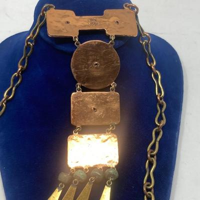 Casa Maya Hand wrought, Mid Century, Hammered, Copper Necklace