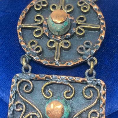 Casa Maya Hand wrought, Mid Century, Hammered, Copper Necklace