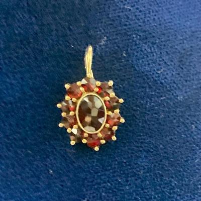 Silver Pendant and 900 sterling ring with red stones