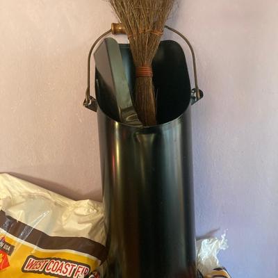 Lot of wood pellets and stove accessories