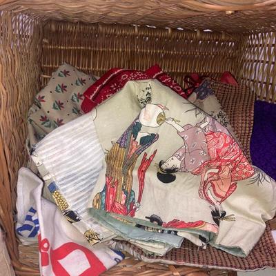 Vintage Basket full of sewing accessories
