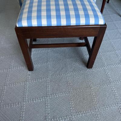 Williamsburg Kittinger Blue and White Check Stool