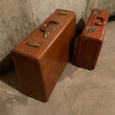 Leather suit cases