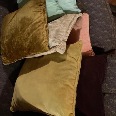 Seven throw pillows