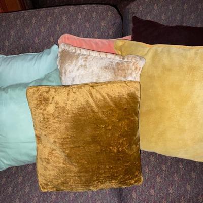 Seven throw pillows