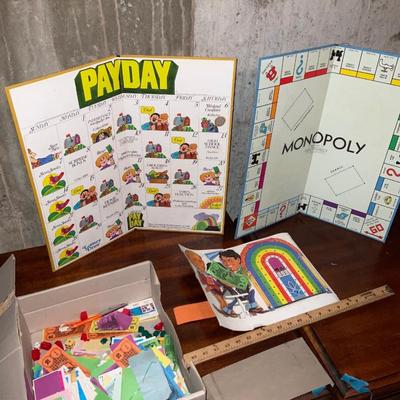 Vintage games payday and Monopoly.