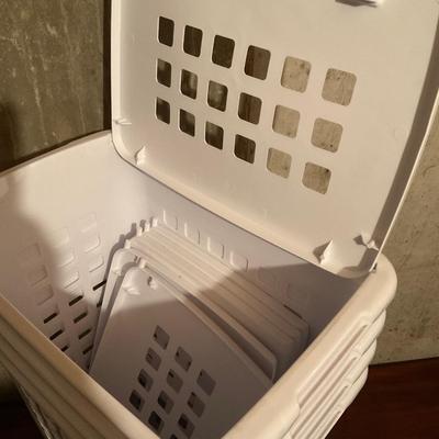 Four Laundry Baskets With Lids