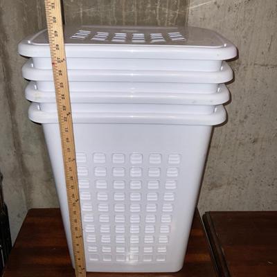 Four Laundry Baskets With Lids
