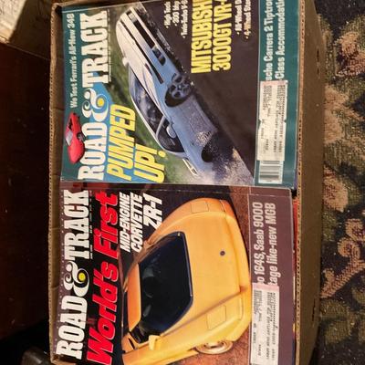 Box full of Road and Track magazines