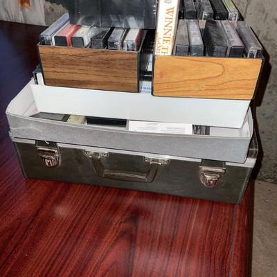 Miscellaneous cassette tapes and case