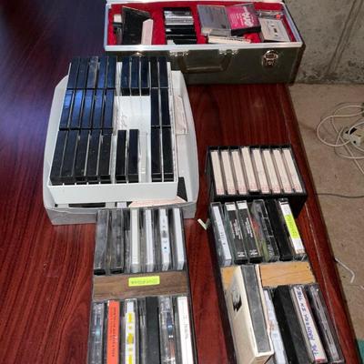 Miscellaneous cassette tapes and case