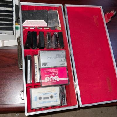Miscellaneous cassette tapes and case