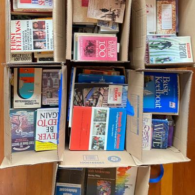 Large lot of books, cassette tapes and cd's