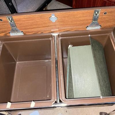 Rolling file cabinet.