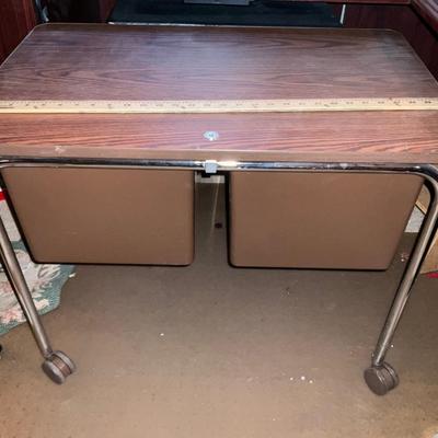 Rolling file cabinet.