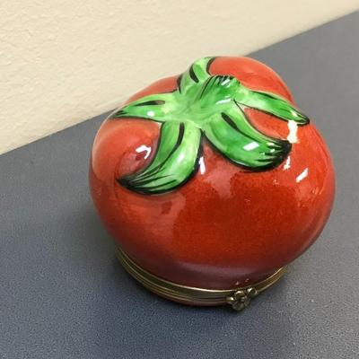 tomato Limoges trinket box
