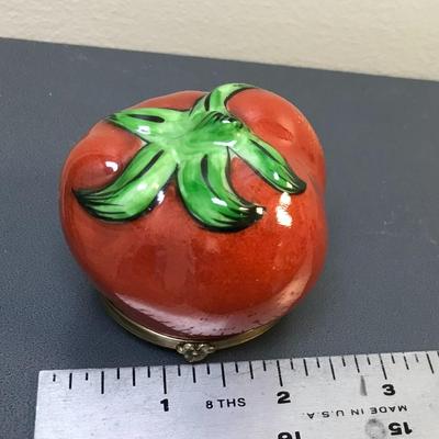 tomato Limoges trinket box