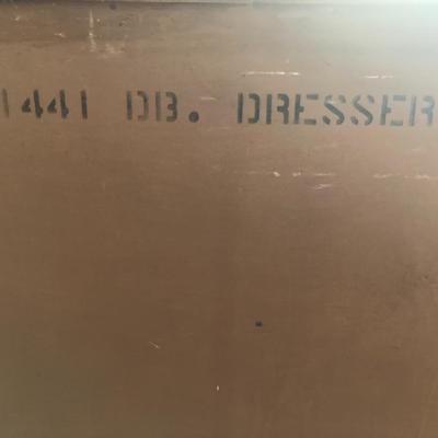 6 drawer vintage dark wood dresser