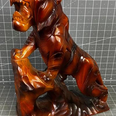 LARGE CARVED BOXWOOD TIGER THAILAND Tiger King or King of Tigers 