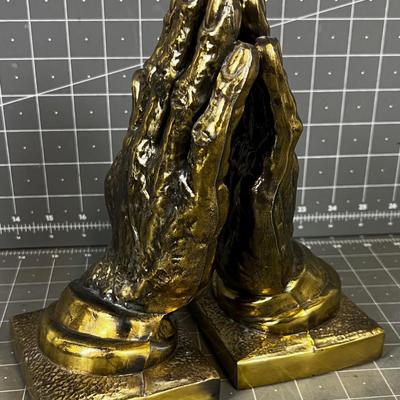 Cast Metal Praying HANDS Books Ends, COOL!!!