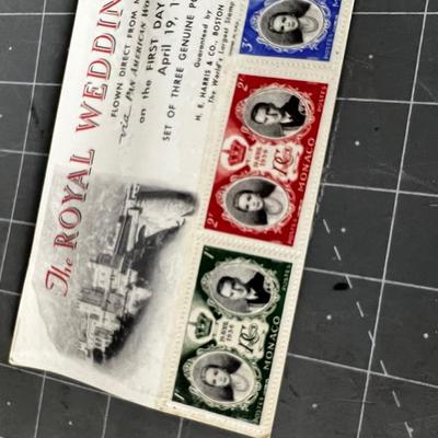 First Issue Stamps of MONACO 1956 The Royal Wedding 