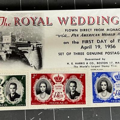 First Issue Stamps of MONACO 1956 The Royal Wedding 