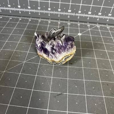 Amethyst with a Trout, DÃ©cor or Paperweight
