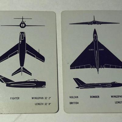 vintage 1950s MILITARY JET AIRCAFT RECOGNITION CARDS 