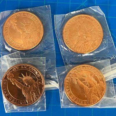 4- 1 Ounce Copper Bullion Coins Statue of Liberty 