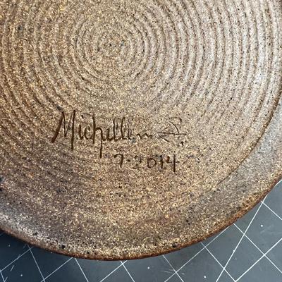 Beautiful Oak Leaf Pottery Casserole, Signed Michellin 