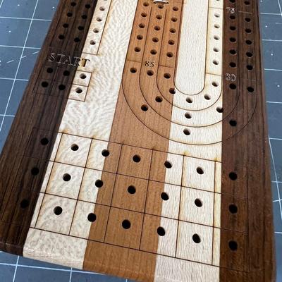 Hand Made Cribbage Board, by Marble Board Games Sandy Utah