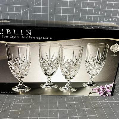 Dublin Crystal Ice Beverage Glasses (4) NEW 