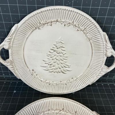 2 Christmas Tree Platters NICE!